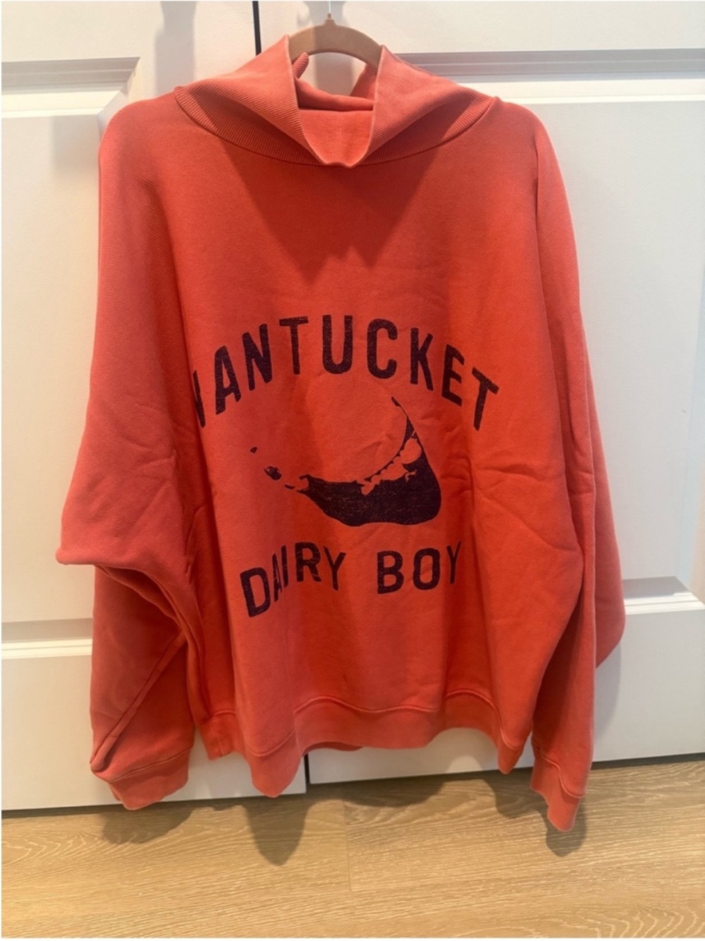 Cozy Coral Turtleneck Sweatshirt with Graphic